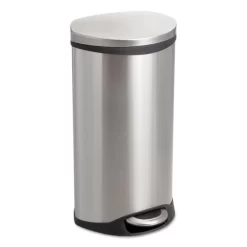 Safco Step-On Medical Receptacle, 7.5 Gal, Steel, Stainless Steel