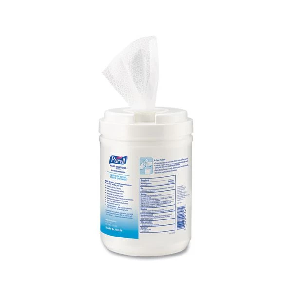 PURELL Hand Sanitizing Wipes Alcohol Formula, 6 X 7, Unscented, White, 175/Canister, 6 Canisters/Carton 5 PURELL Hand Sanitizing Wipes Alcohol Formula, 6 X 7, Unscented, White, 175/Canister, 6 Canisters/Carton - Image 5