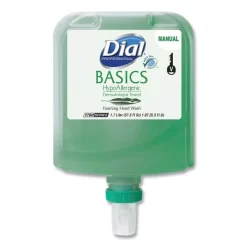 Dial Professional Basics Hypoallergenic Foaming Hand Wash Refill For Dial 1700 V Dispenser, Honeysuckle, 1.7 L, 3/Carton