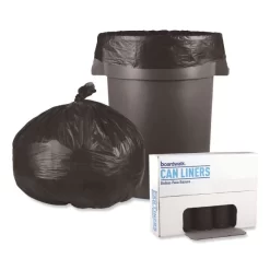 Boardwalk Low-Density Waste Can Liners, 56 Gal, 0.6 Mil, 43" X 47", Black, 25 Bags/Roll, 4 Rolls/Carton -Professional cleaning tool store 2b242c88702f1ae5d2890d0a0d8f2964cd