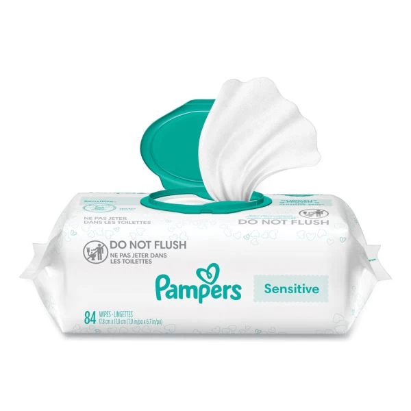 Pampers® Pampers Sensitive Baby Wipes, 1-Ply, 6.7 X 7, Unscented, White, 84/Pack, 7/Carton 3 Pampers® Pampers Sensitive Baby Wipes, 1-Ply, 6.7 X 7, Unscented, White, 84/Pack, 7/Carton - Image 3