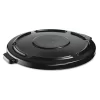 Rubbermaid Commercial Vented Round BRUTE Lid, 24.5" Dia X 1.5h, Black