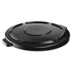 Rubbermaid Commercial Vented Round BRUTE Lid, 24.5" Dia X 1.5h, Black