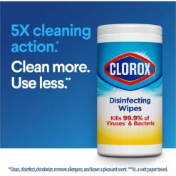 Clorox Disinfecting Wipes, 1-Ply, 7 X 8, Crisp Lemon, White, 35/Canister, 12 Canisters/Carton 17 Clorox Disinfecting Wipes, 1-Ply, 7 X 8, Crisp Lemon, White, 35/Canister, 12 Canisters/Carton -Professional cleaning tool store 2cca5b24fcbcadad0426de55a8e5d247fd