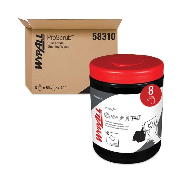 WypAll* Heavy-Duty Waterless Cleaning Wipes, 12 X 12, Green-White, 50/Canister, 8/Ct 2 WypAll* Heavy-Duty Waterless Cleaning Wipes, 12 X 12, Green-White, 50/Canister, 8/Ct - Image 2