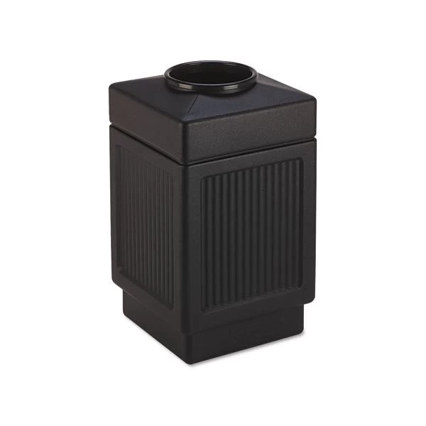 Safco Canmeleon Recessed Panel Receptacles, Top-Open, 38 Gal, Polyethylene, Black 1 Safco Canmeleon Recessed Panel Receptacles, Top-Open, 38 Gal, Polyethylene, Black
