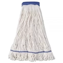 Boardwalk Super Loop Wet Mop Head, Cotton/Synthetic Fiber, 5" Headband, X-Large Size, White, 12/Carton
