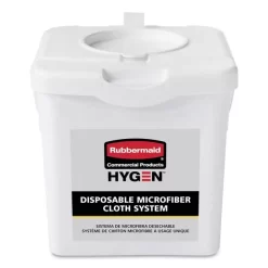 Rubbermaid Commercial HYGEN Disposable Microfiber Charging Bucket, 7.92 X 7.75 X 7.44, White, 4/Carton