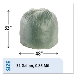 Stout By Envision EcoSafe-6400 Bags, 32 Gal, 0.85 Mil, 33" X 48", Green, 50/Box 13 Stout By Envision EcoSafe-6400 Bags, 32 Gal, 0.85 Mil, 33" X 48", Green, 50/Box -Professional cleaning tool store 2f6a6c3a160bb57275184f8d75f6054155