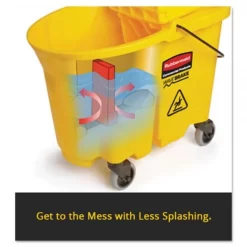 Rubbermaid Commercial WaveBrake Side-Press Wringer/Bucket Combo, 35 Qt, Black -Professional cleaning tool store 31ad9637ca870ab69440b3d49c3e8aea55 1