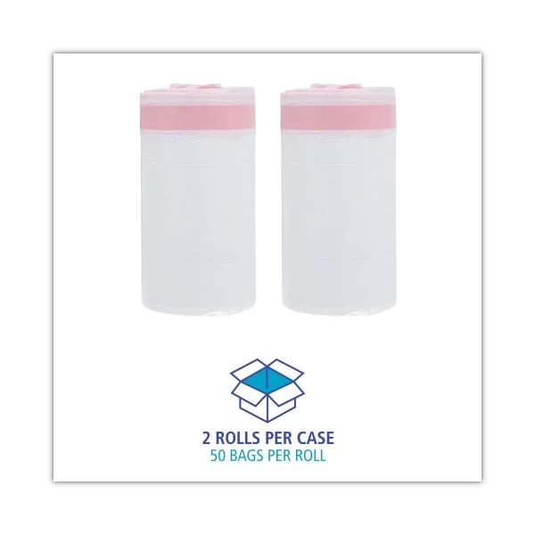 Boardwalk Drawstring Kitchen Bags, 13 Gal, 0.8 Mil, White, 50 Bags/Roll, 2 Rolls/Carton 4 Boardwalk Drawstring Kitchen Bags, 13 Gal, 0.8 Mil, White, 50 Bags/Roll, 2 Rolls/Carton - Image 4