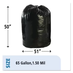 Stout By Envision Total Recycled Content Plastic Trash Bags, 65 Gal, 1.5 Mil, 50" X 51", Brown/Black, 100/Carton -Professional cleaning tool store 32e21fa535496191a1278a5c47e988e366
