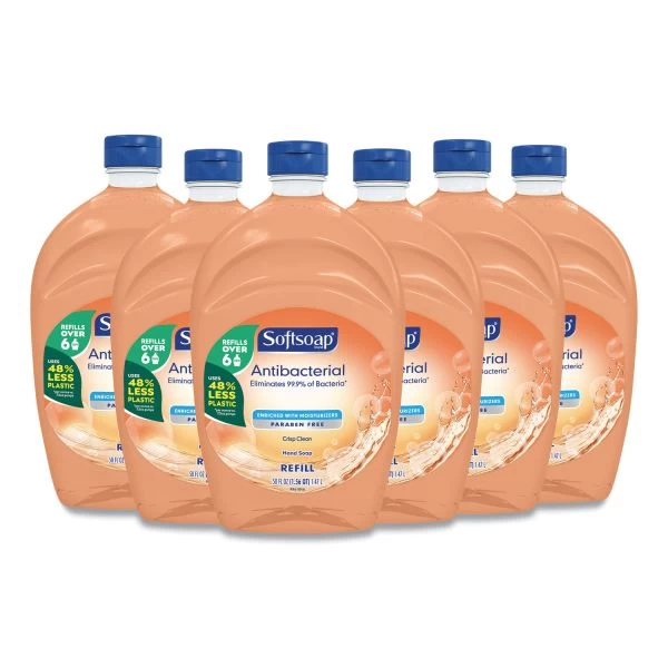 Softsoap Antibacterial Liquid Hand Soap Refills, Fresh, 50 Oz, Orange, 6/Carton 2 Softsoap Antibacterial Liquid Hand Soap Refills, Fresh, 50 Oz, Orange, 6/Carton - Image 2