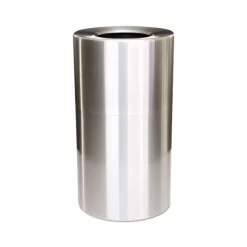 Rubbermaid Commercial Atrium Aluminum Container With Liner, 35 Gal, Aluminum, Satin Aluminum