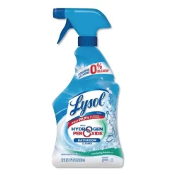 LYSOL Brand Bathroom Cleaner With Hydrogen Peroxide, Cool Spring Breeze, 22 Oz Trigger Spray Bottle, 12/Carton