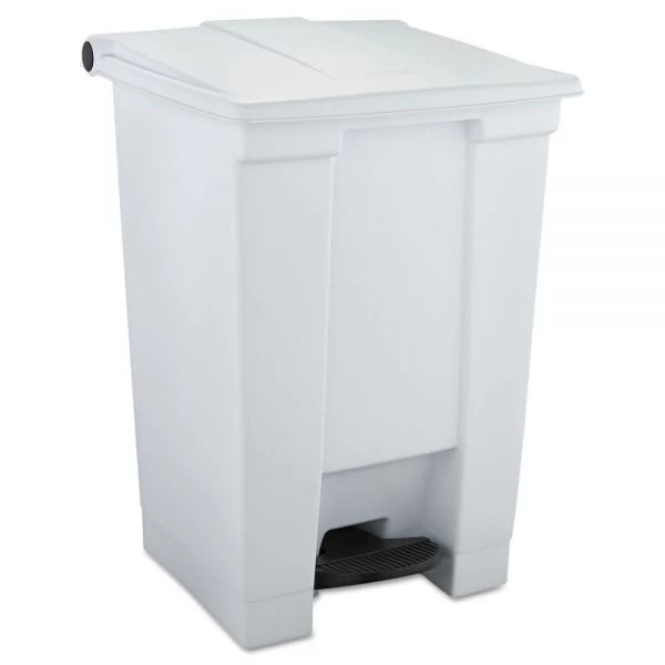 Rubbermaid Commercial Indoor Utility Step-On Waste Container, 12 Gal, Plastic, White 1 Rubbermaid Commercial Indoor Utility Step-On Waste Container, 12 Gal, Plastic, White