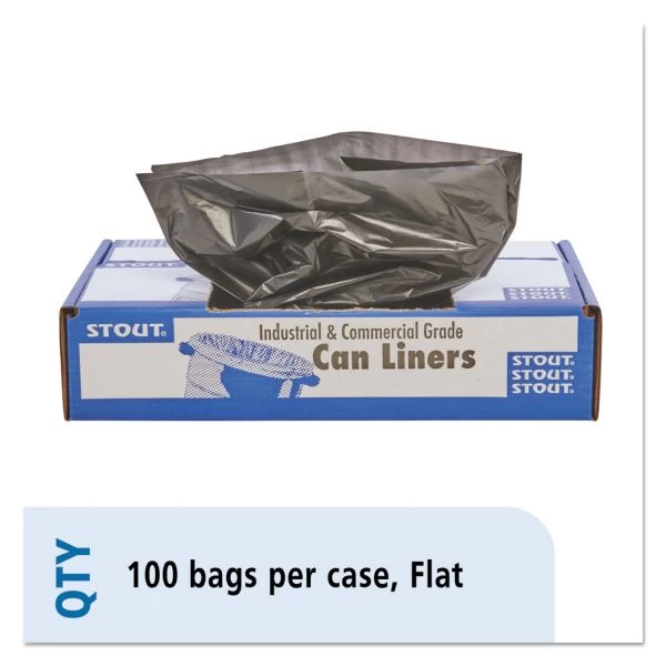 Stout By Envision Total Recycled Content Plastic Trash Bags, 33 Gal, 1.5 Mil, 33" X 40", Brown/Black, 100/Carton 1 Stout By Envision Total Recycled Content Plastic Trash Bags, 33 Gal, 1.5 Mil, 33" X 40", Brown/Black, 100/Carton