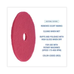 Boardwalk Standard Floor Pads, 20" Diameter, Red, 5/Carton 10 Boardwalk Standard Floor Pads, 20" Diameter, Red, 5/Carton -Professional cleaning tool store 3814593b6777824c3c09b2a391789df0ca