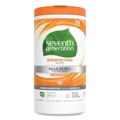 Seventh Generation Botanical Disinfecting Wipes, 7 X 8, Lemongrass Citrus, 70 Count, 6/Carton