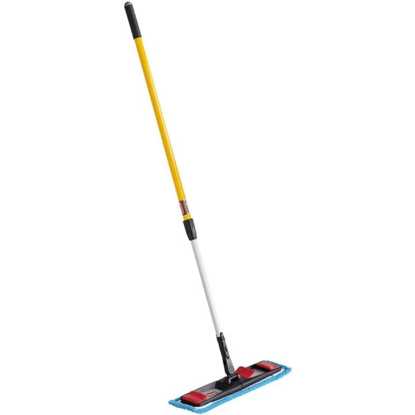 Rubbermaid Commercial Adaptable Flat Mop Kit, 19.5 X 5.5 Blue Microfiber Head, 48" To 72" Yellow Aluminum Handle 2 Rubbermaid Commercial Adaptable Flat Mop Kit, 19.5 X 5.5 Blue Microfiber Head, 48" To 72" Yellow Aluminum Handle - Image 2