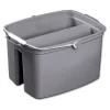 Rubbermaid Commercial Double Utility Pail, 17 Qt, Plastic, Gray