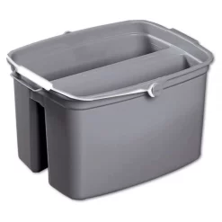 Rubbermaid Commercial Double Utility Pail, 17 Qt, Plastic, Gray