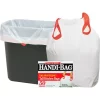 Handi-Bag Drawstring 13 Gallon Trash Bags, White, Low, 0.60 Mil, 13 Gallon, 50/Pack