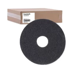 Boardwalk Standard Stripping Floor Pads, 13" Diameter, Black, 5/Carton -Professional cleaning tool store 3b7da8053fc276896cd1a113fd046e5246