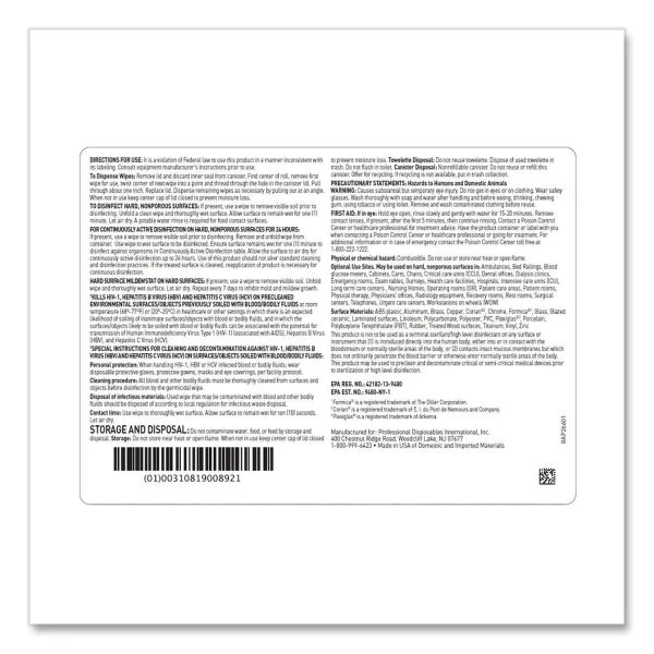 Sani Professional Sani-24 Germicidal Disposable Wipes, Large, 1-Ply, 6 X 6.75, Unscented, White, 160/Pack 2 Sani Professional Sani-24 Germicidal Disposable Wipes, Large, 1-Ply, 6 X 6.75, Unscented, White, 160/Pack - Image 2