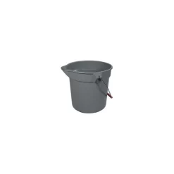 Rubbermaid Commercial 10 Quart Plastic Utility Pail, Plastic, Gray, 10.5" Dia