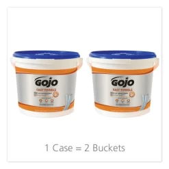 GOJO FAST TOWELS Hand Cleaning Towels, 9 X 10, Fresh Citrus, Blue, 225/Bucket, 2 Buckets/Carton -Professional cleaning tool store 3de60647defb63598240a138f023917c31