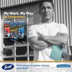 Scott Shop Towels, Standard Roll, 1-Ply, 9.4 X 11, Blue, 55/Roll, 30 Rolls/Carton -Professional cleaning tool store 400c4ce9eb8a959f6b608642a261848288