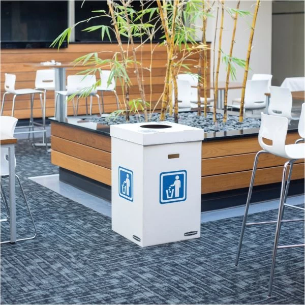 Bankers Box Waste And Recycling Bin, 50 Gal, White, 10/Carton 6 Bankers Box Waste And Recycling Bin, 50 Gal, White, 10/Carton - Image 6