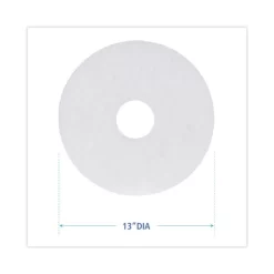 Boardwalk Standard Polishing Floor Pads, 13" Diameter, White, 5/Carton -Professional cleaning tool store 436fe54c44293887c46064f6ce79d9ef8e