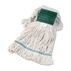 Boardwalk Super Loop Wet Mop Head, Cotton/Synthetic Fiber, 5" Headband, Medium Size, White, 12/Carton