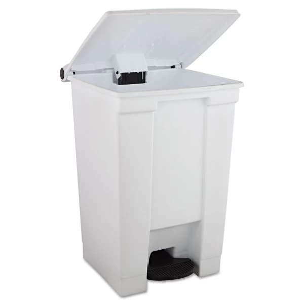Rubbermaid Commercial Indoor Utility Step-On Waste Container, 12 Gal, Plastic, White 2 Rubbermaid Commercial Indoor Utility Step-On Waste Container, 12 Gal, Plastic, White - Image 2