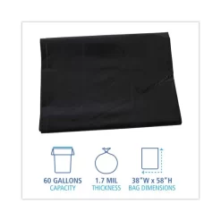 Boardwalk Linear Low Density Industrial Can Liners, 60 Gal, 1.7 Mil, 38 X 58, Black, 100/Carton 10 Boardwalk Linear Low Density Industrial Can Liners, 60 Gal, 1.7 Mil, 38 X 58, Black, 100/Carton -Professional cleaning tool store 4746e9ac0e242039f1b9ec046a51ba8d83