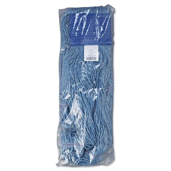 Boardwalk Super Loop Wet Mop Head, Cotton/Synthetic Fiber, 5" Headband, X-Large Size, Blue, 12/Carton 2 Boardwalk Super Loop Wet Mop Head, Cotton/Synthetic Fiber, 5" Headband, X-Large Size, Blue, 12/Carton - Image 2