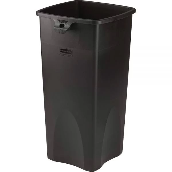 Rubbermaid Commercial Untouchable Square Waste Receptacle, 23 Gal, Plastic, Black 2 Rubbermaid Commercial Untouchable Square Waste Receptacle, 23 Gal, Plastic, Black - Image 2