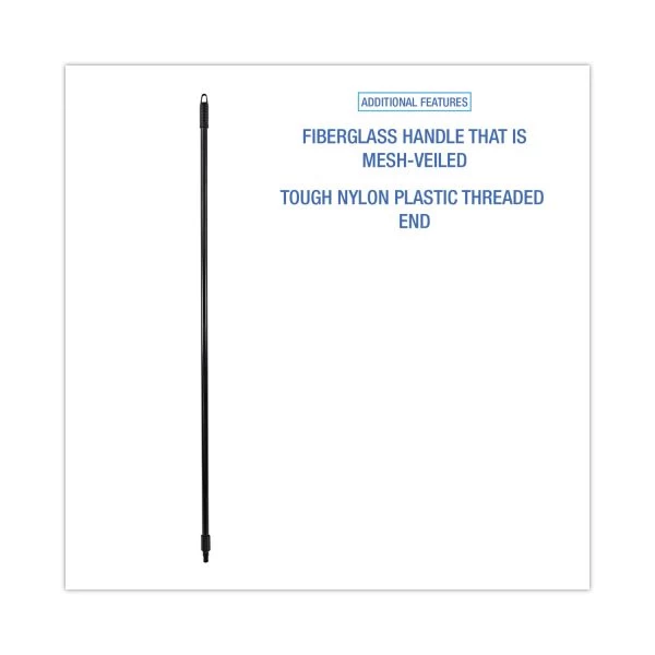 Boardwalk Fiberglass Broom Handle, Nylon Plastic Threaded End, 1" Dia X 60", Black 6 Boardwalk Fiberglass Broom Handle, Nylon Plastic Threaded End, 1" Dia X 60", Black - Image 6