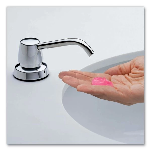 Bobrick Contura Lavatory-Mounted Soap Dispenser, 34 Oz, 3.31 X 4 X 17.63, Chrome/Stainless Steel 5 Bobrick Contura Lavatory-Mounted Soap Dispenser, 34 Oz, 3.31 X 4 X 17.63, Chrome/Stainless Steel - Image 5