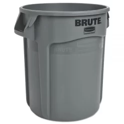 Rubbermaid Commercial Vented Round Brute Container, 20 Gal, Plastic, Gray