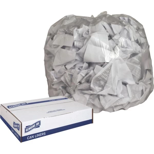 Genuine Joe 45 Gallon Trash Bags, Clear, Low-Density, 0.60 Mil Thickness, 250/Pack 3 Genuine Joe 45 Gallon Trash Bags, Clear, Low-Density, 0.60 Mil Thickness, 250/Pack - Image 3