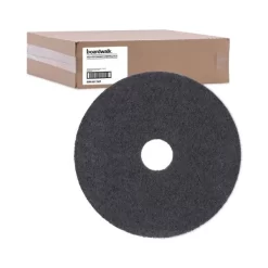 Boardwalk Standard High Performance Stripping Floor Pads, 17" Diameter, Black, 5/Carton -Professional cleaning tool store 4e73fac1e8de71531094574f26d4631ef3