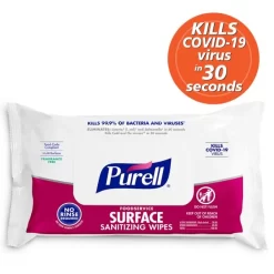 Purell Foodservice Surface Sanitizing Wipes, Fragrance Free, 7-7/16” X 9”, White, 72 Wipes Per Flowpack, Case Of 12 Packs -Professional cleaning tool store 4ef2d31edc109677167630b99891f64707