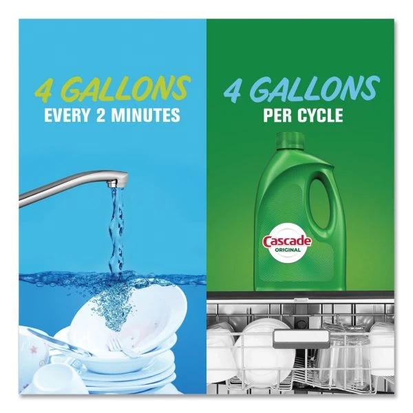 Cascade Dishwasher Gel With Dawn, Lemon, 120 Oz Bottle, 4/Carton 8 Cascade Dishwasher Gel With Dawn, Lemon, 120 Oz Bottle, 4/Carton - Image 8