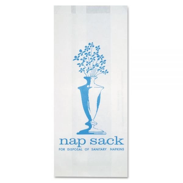 Bagcraft Nap Sack Sanitary Disposal Bags, 4" X 9", White, 1,000/Carton 1 Bagcraft Nap Sack Sanitary Disposal Bags, 4" X 9", White, 1,000/Carton