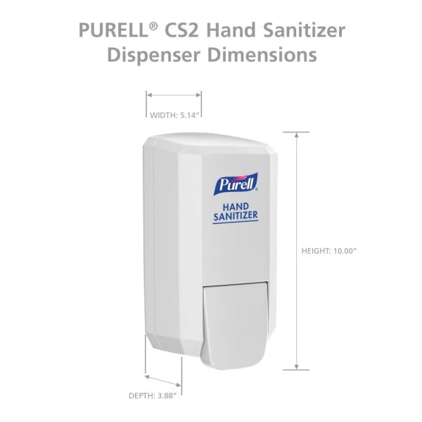 Purell CS2 Push-Style Hand Sanitizer Dispensers, White, Case Of 6 Dispensers 2 Purell CS2 Push-Style Hand Sanitizer Dispensers, White, Case Of 6 Dispensers - Image 2