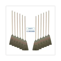 Boardwalk Maid Broom, Mixed Fiber Bristles, 55" Wood Handle, Natural, 12/Carton -Professional cleaning tool store 521a82d4de5295d4858fa5e7adcd930325