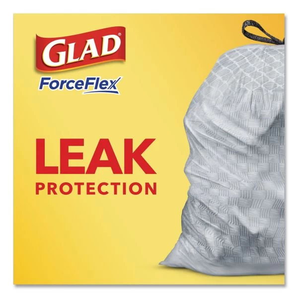 Glad 13-gal ForceFlexPlus Drawstring Bags, White, Large Size, 13 Gallons, 40/Box, 6/Carton 6 Glad 13-gal ForceFlexPlus Drawstring Bags, White, Large Size, 13 Gallons, 40/Box, 6/Carton - Image 6